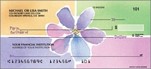 Watercolor Flower Checks
