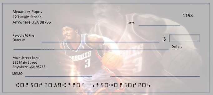 Historical Charlotte Bobcats check-design illustration