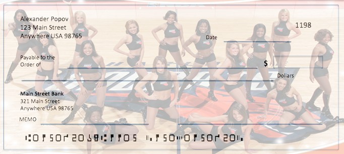 Historical Charlotte Bobcats check-design illustration