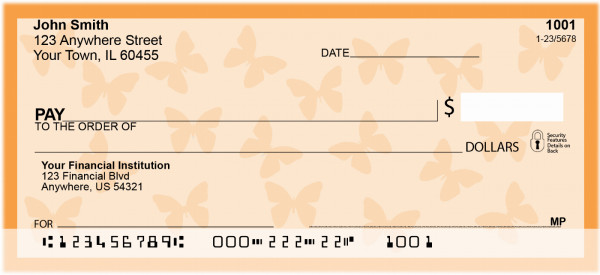 Butterfly personal check design from Carousel Checks