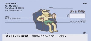 Life is ruff relaxing personal checks couch