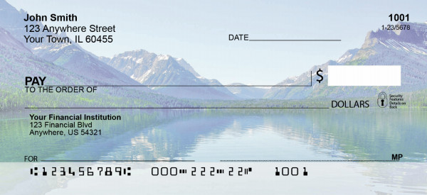 Mountain Lake Reflections personal check design from Carousel Checks