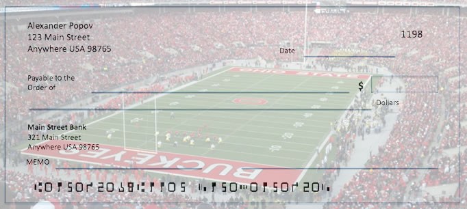 Historical Ohio State stadium photo-check example; not verified retailer stock