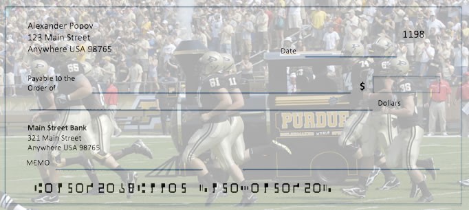 Order Purdue University Football Checks