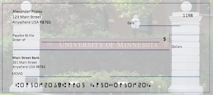 Order University of Minnesota Checks
