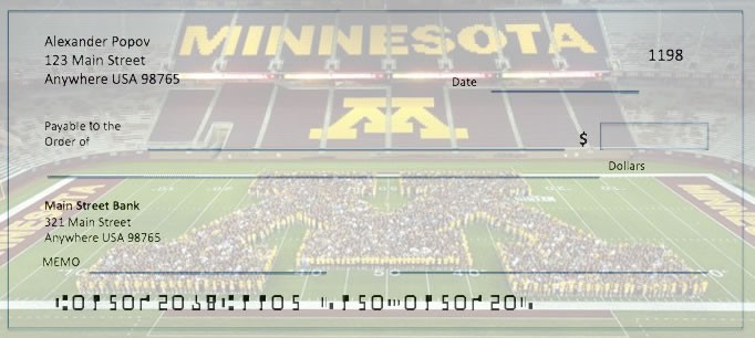 Order University of Minnesota Football Checks