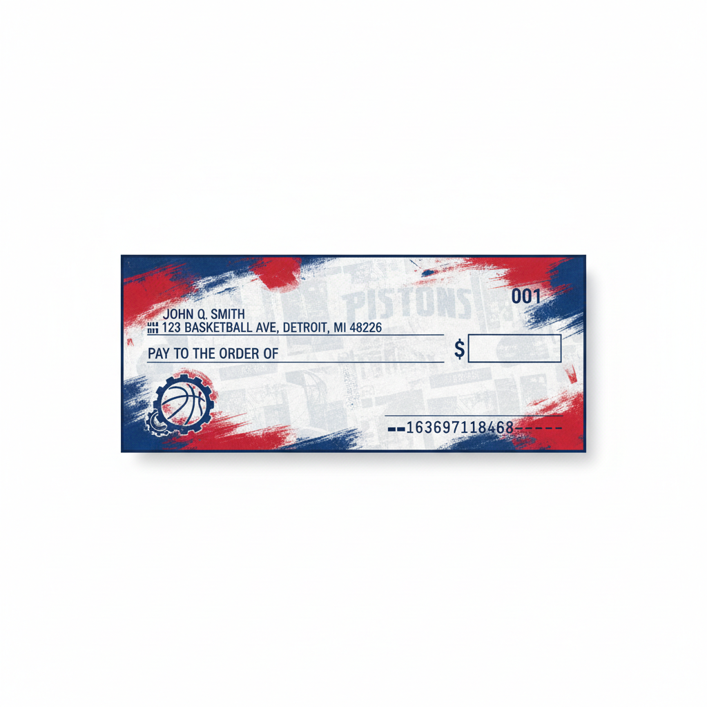 Nba. Check Order Detroit Pistons Checks – NBA Basketball Check Designs