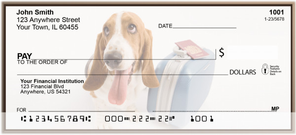 Bank Checks Plus Adorable Bassets personal checks (BBA-81)