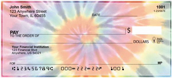 Carousel Checks Tie Dye Pattern Personal Checks (ABS-84)