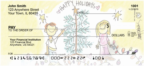 Happy Holidays Tree by Amy S. Petrik checks from Carousel Checks (AMY-06)
