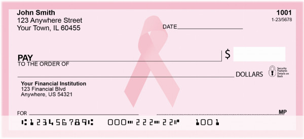 Carousel Checks Pink Ribbon Personal Checks (CHA-01)