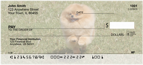 Carousel Checks Pomeranian personal checks (DOG-42)