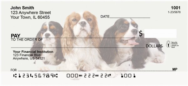 Carousel Checks Cavalier Spaniels Personal Checks (DOG-98)