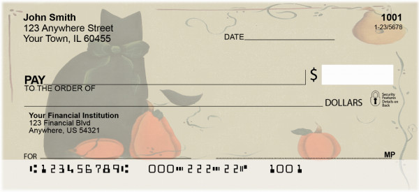 Carousel Checks Halloween Mischief Personal Checks by Lorrie Weber (JHS-24)