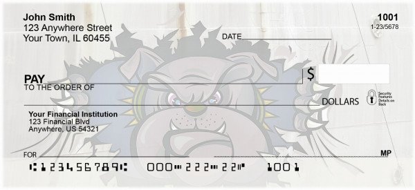 Carousel Checks Bulldog Rippin' N Roarin' 1 Personal Checks (MIL-31)