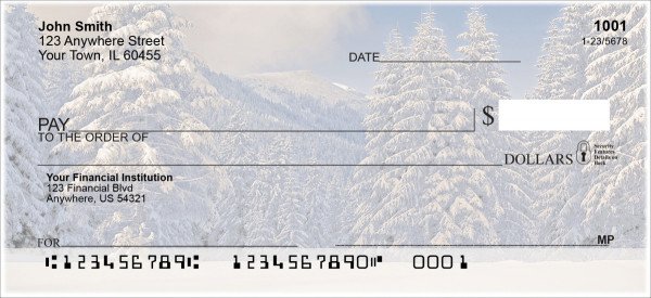 Carousel Checks Snowy Woodland Personal Checks (NAT-86)