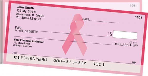 Carousel Checks Pink Ribbon Side Tear Personal Checks (STCHA-01)