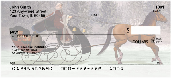 Vintage Christmas Sleigh Ride checks from Carousel Checks (XMS-34)