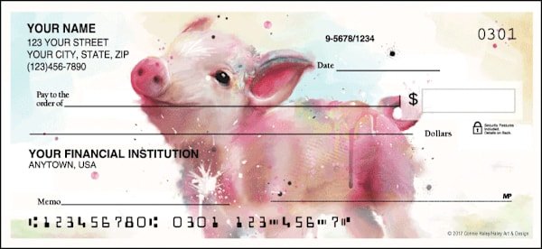 Checks Unlimited Watercolor Farm Checks check design