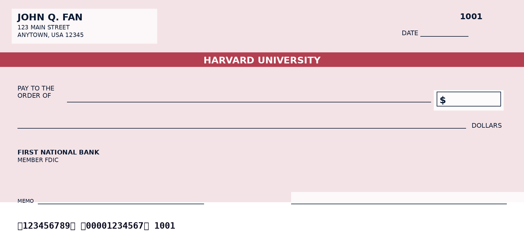 Uni Cheque Order Harvard University Checks | Get Bank Checks Check Designs