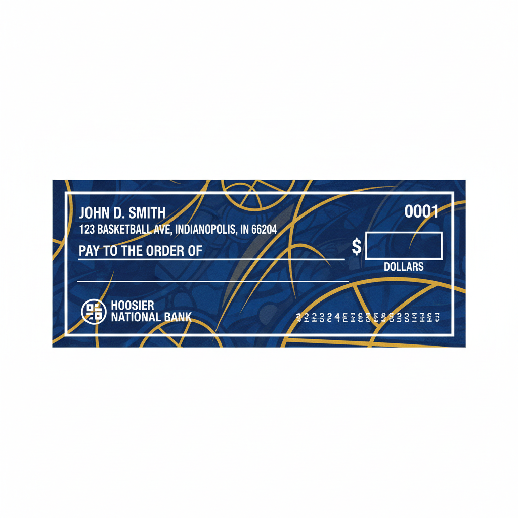 Nba. Check Order Indiana Pacers Checks – NBA Basketball Check Designs