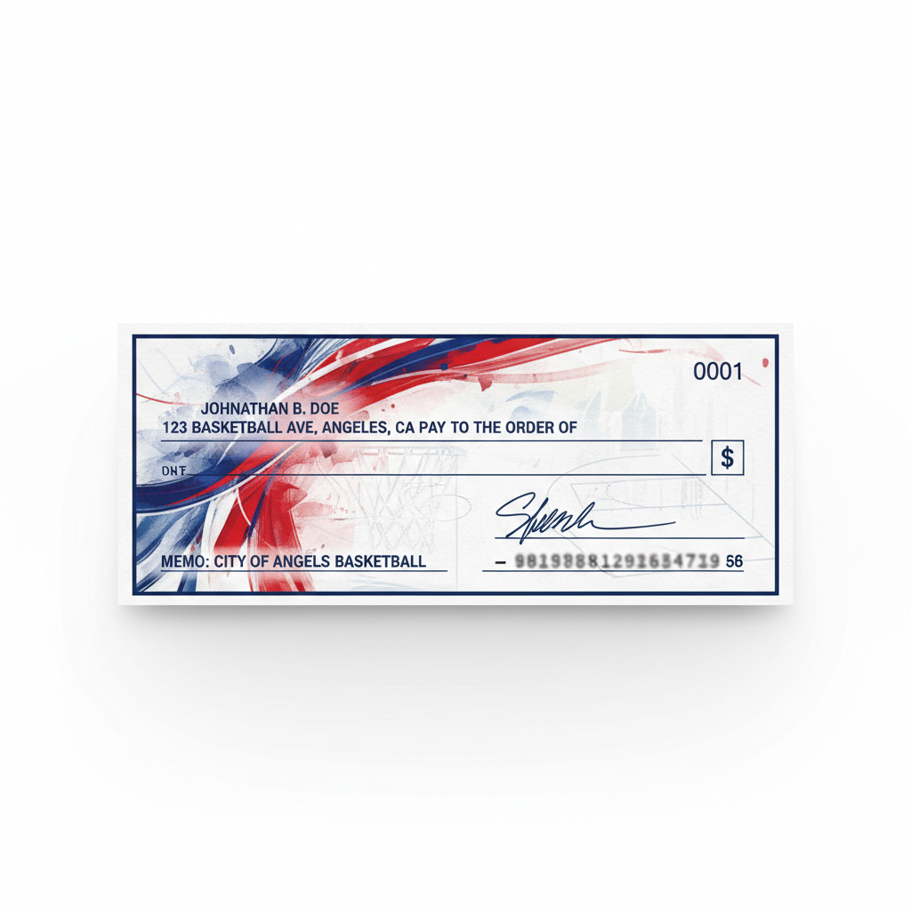 Nba. Check Order Los Angeles Clippers Checks – NBA Basketball Check Designs