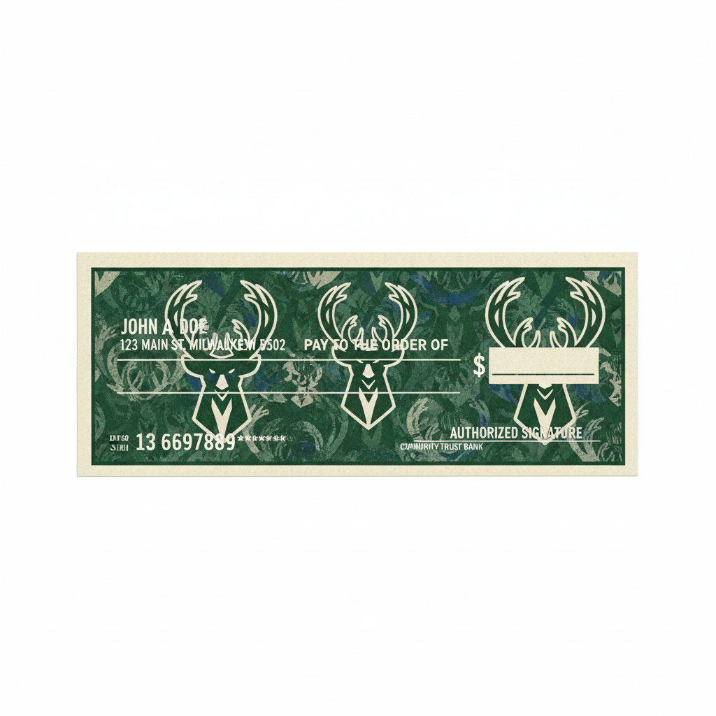 Nba. Check Order Milwaukee Bucks Checks – NBA Basketball Check Designs