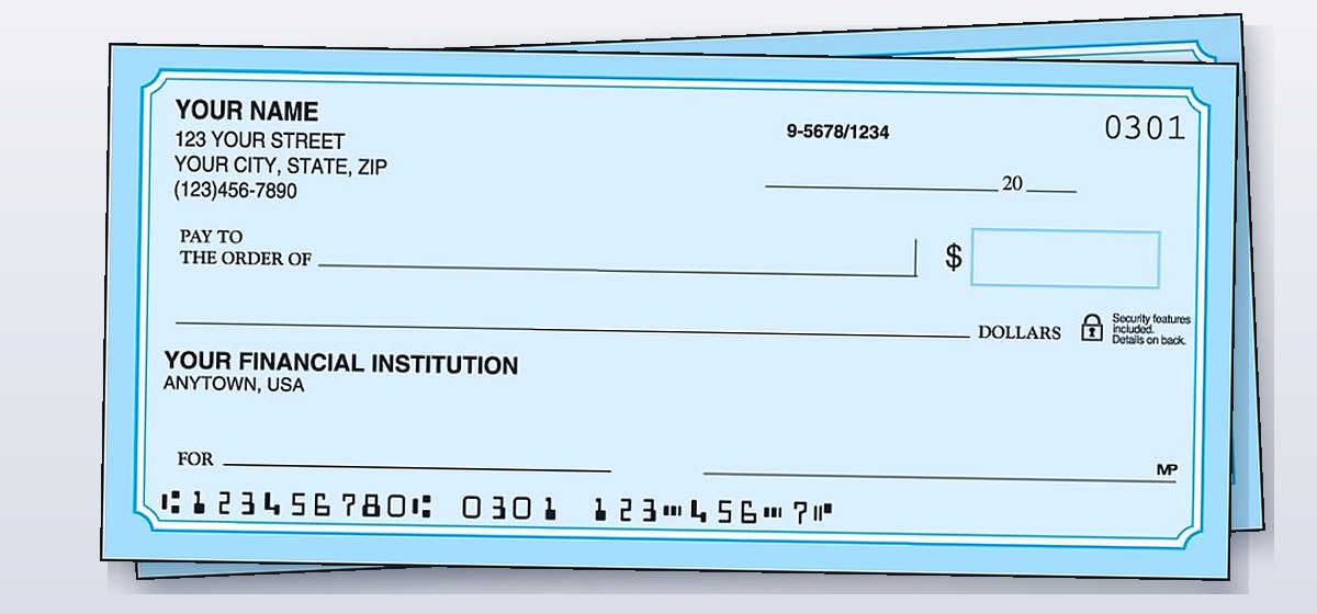 Order BNY Mellon checks: Blue Classic personal check from Checks Unlimited for a BNY Wealth checking account