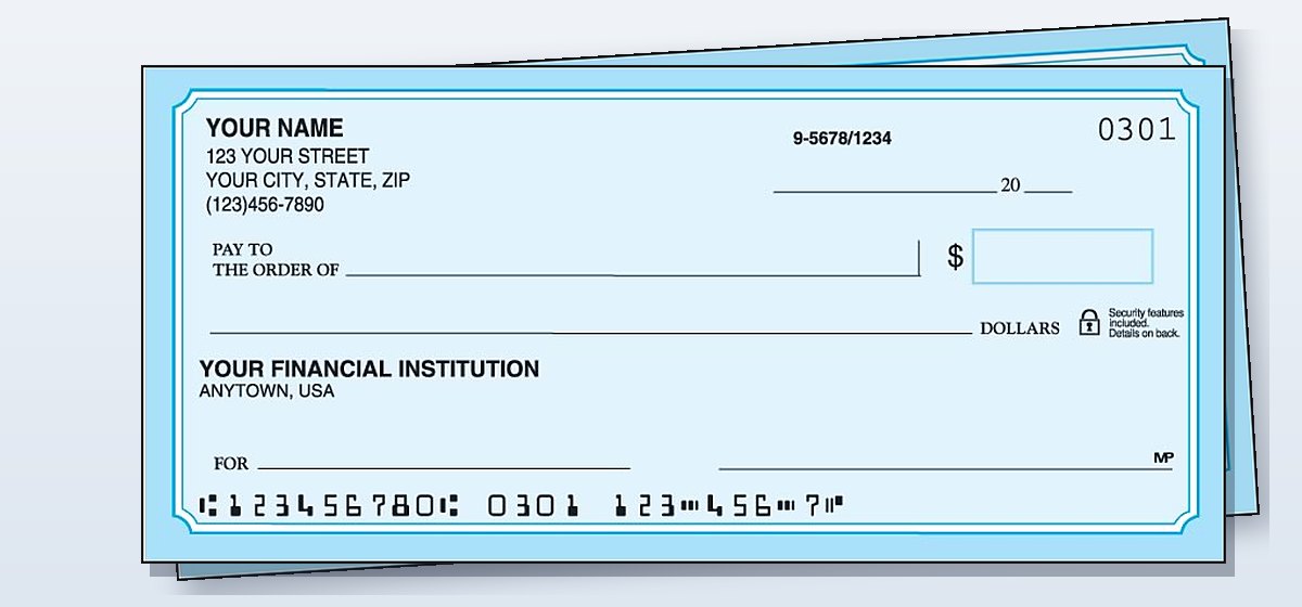 Order Chase checks: Blue Classic personal check from Checks Unlimited for a Chase checking account