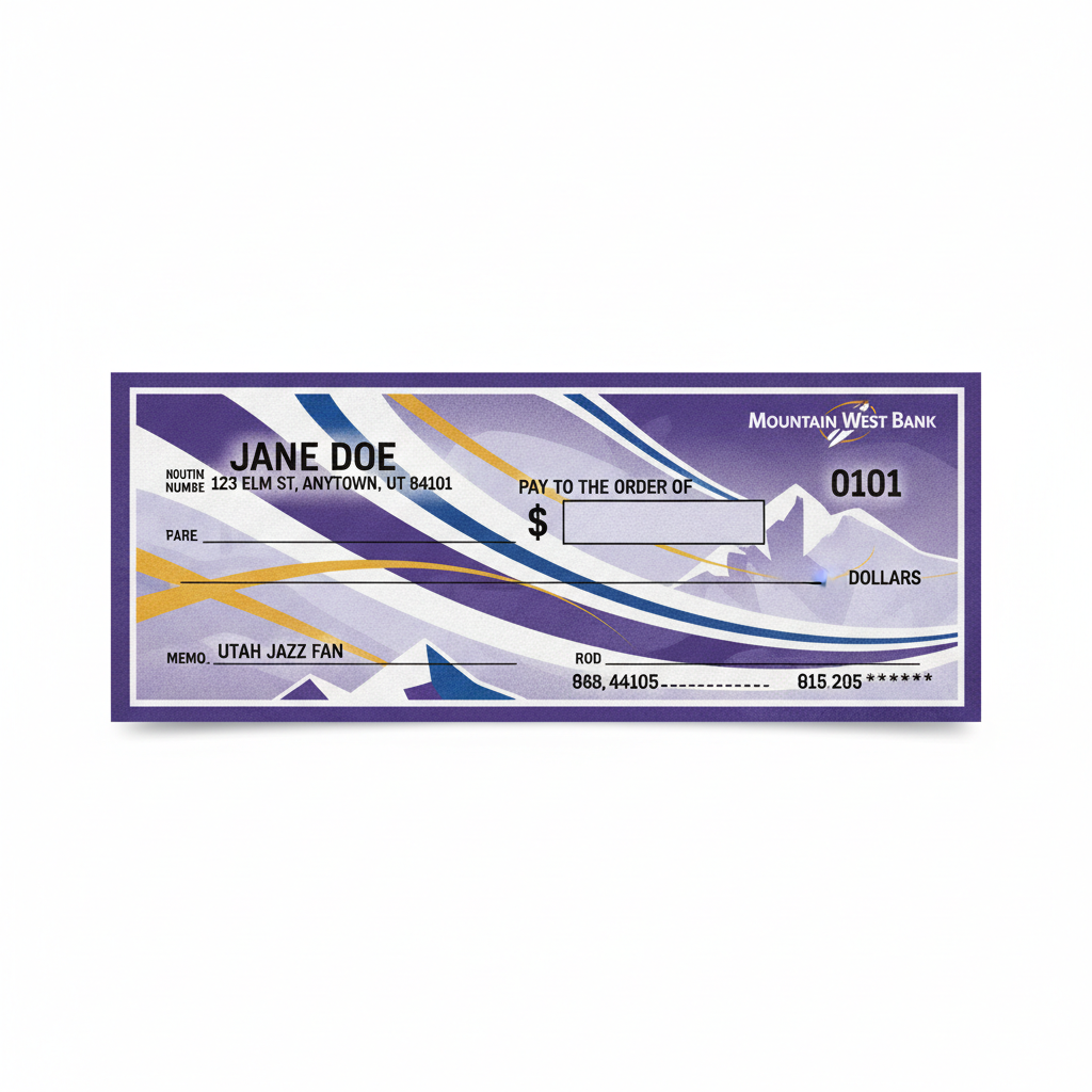 Nba. Check Order Utah Jazz Checks – NBA Basketball Personal Bank Check Designs