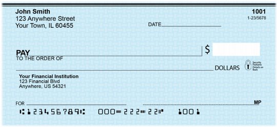 Wells Fargo personal checks blue safety design from Carousel Checks