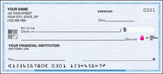 Wells Fargo personal checks high security blue design from Checks Unlimited