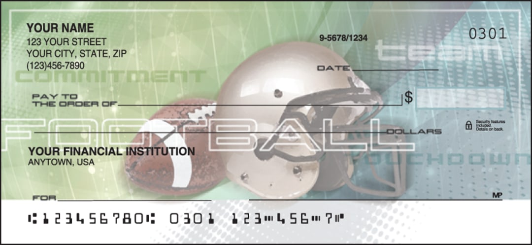 West Virginia University checks – Sports Fanatic football design from Checks Unlimited